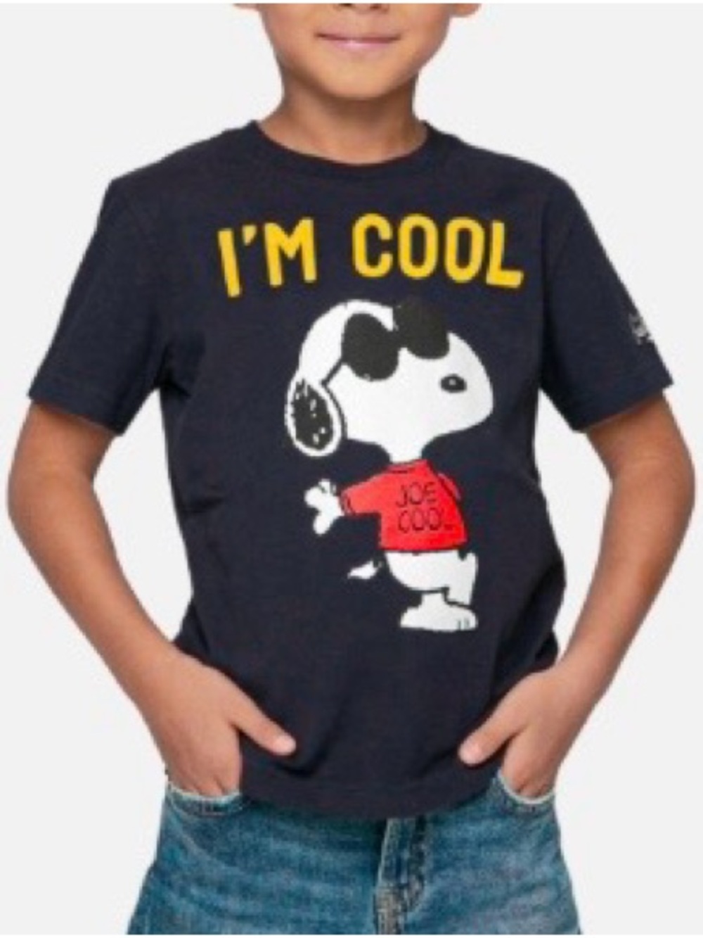 MC2 Saint Barth Boys T-Shirt I’m Cool” Snoopy Peanuts T-shirt, navy blue size 8 - Picture 3 of 13